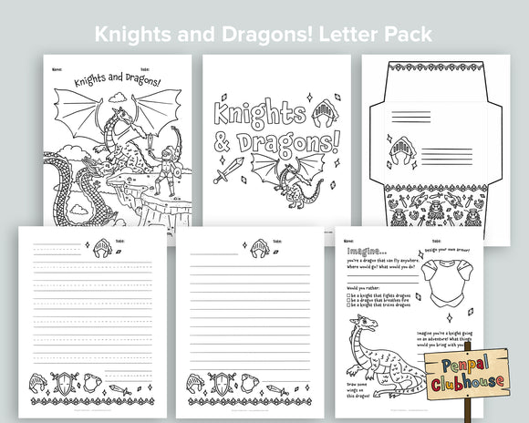 Knights and Dragons Letter Pack