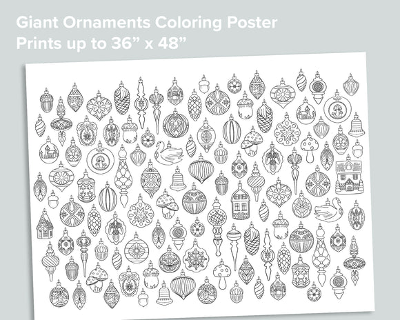 Giant Ornaments Coloring Poster
