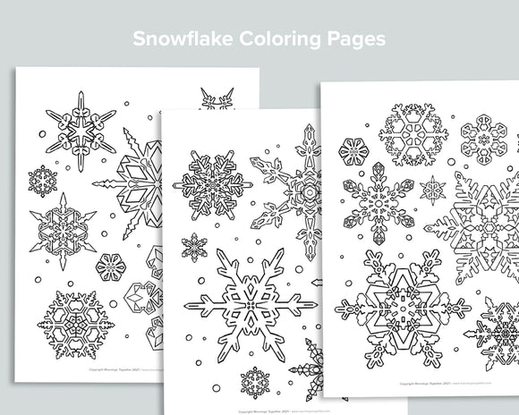 Snowflake Coloring Pages Freebie