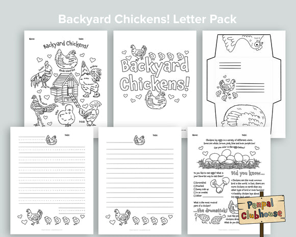 Backyard Chickens Letter Pack