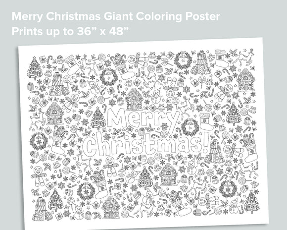 Merry Christmas Coloring Poster