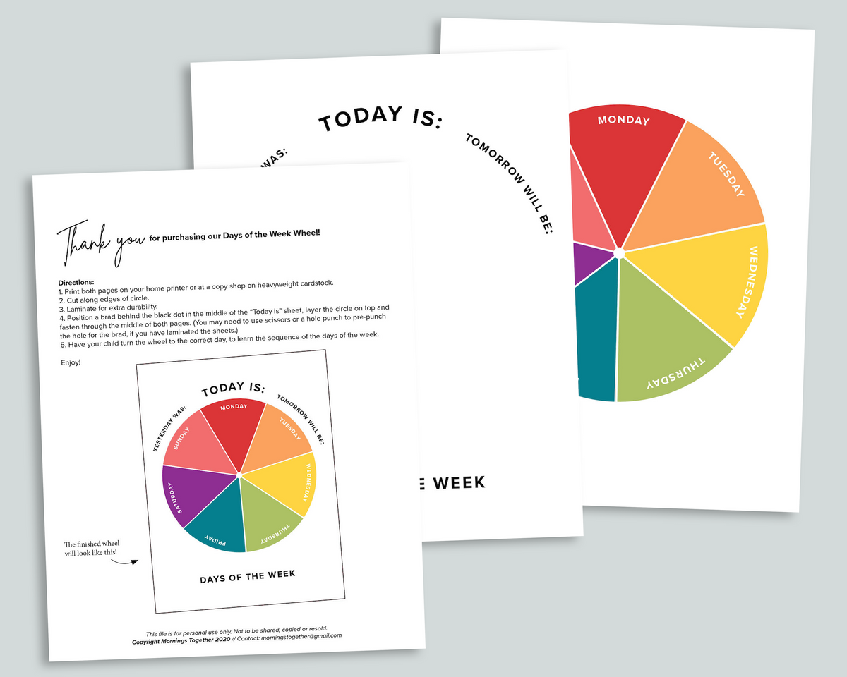 Days of the Week Spinner Wheel – Mornings Together