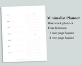 Minimalist Weekly Undated Planner