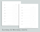 Minimalist Weekly Undated Planner