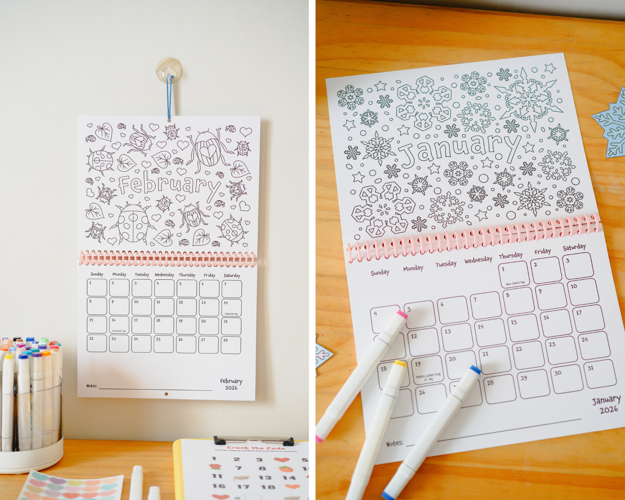 Nature Coloring Calendar