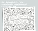 Custom Happy Birthday Coloring Poster
