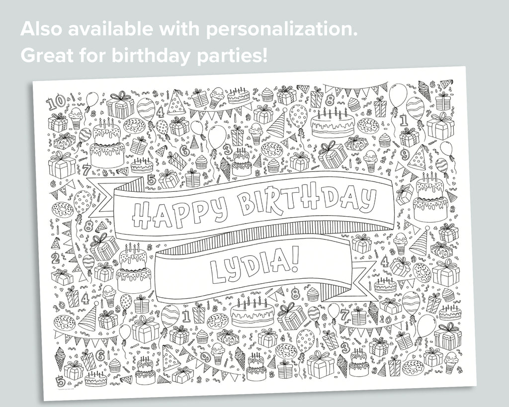 Happy Birthday Coloring Poster