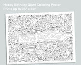 Happy Birthday Coloring Poster