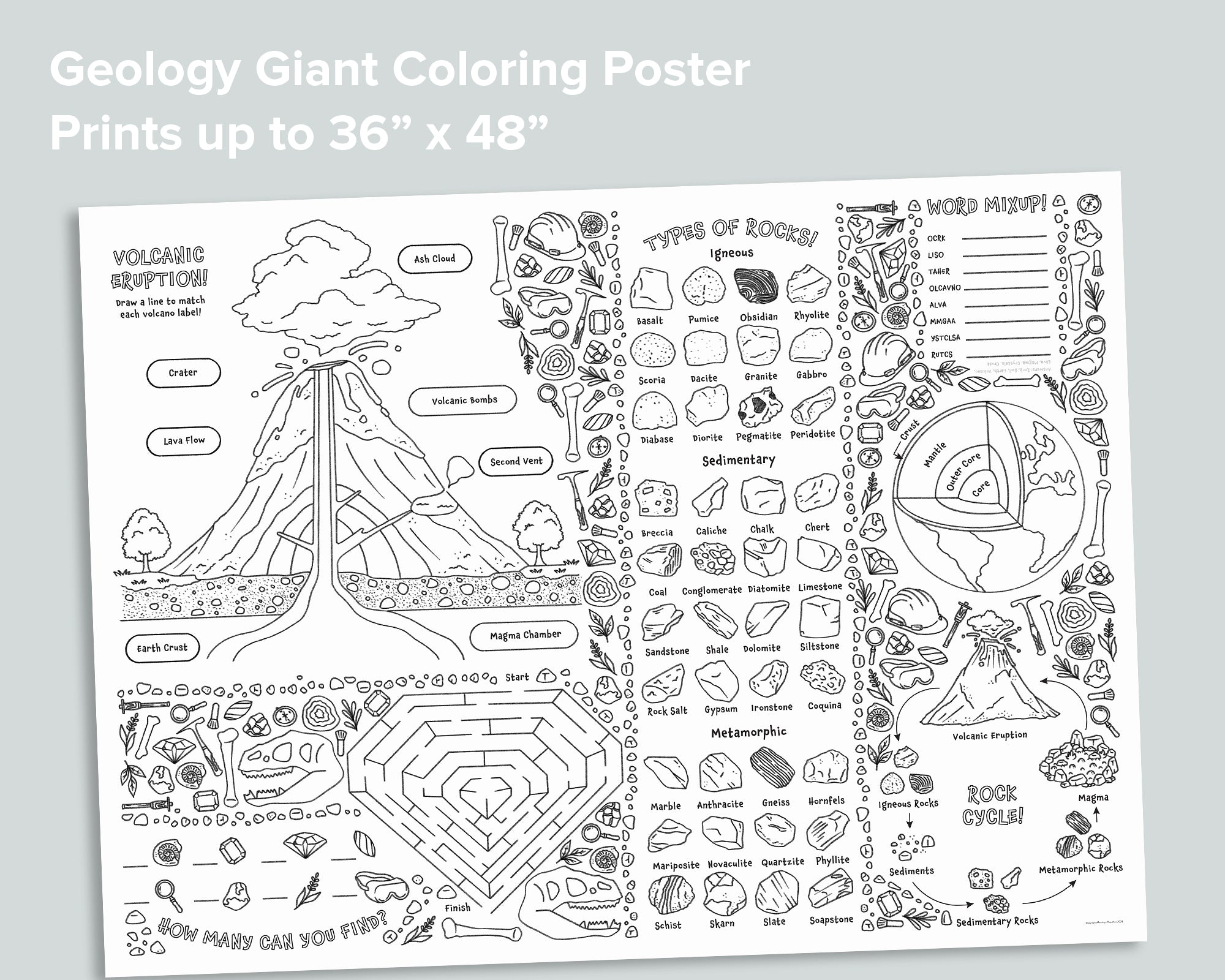 Geology Giant Coloring Poster