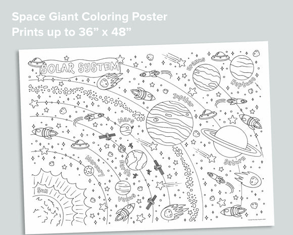 Solar System Giant Coloring Poster
