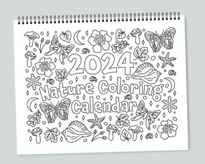 Nature Coloring Calendar