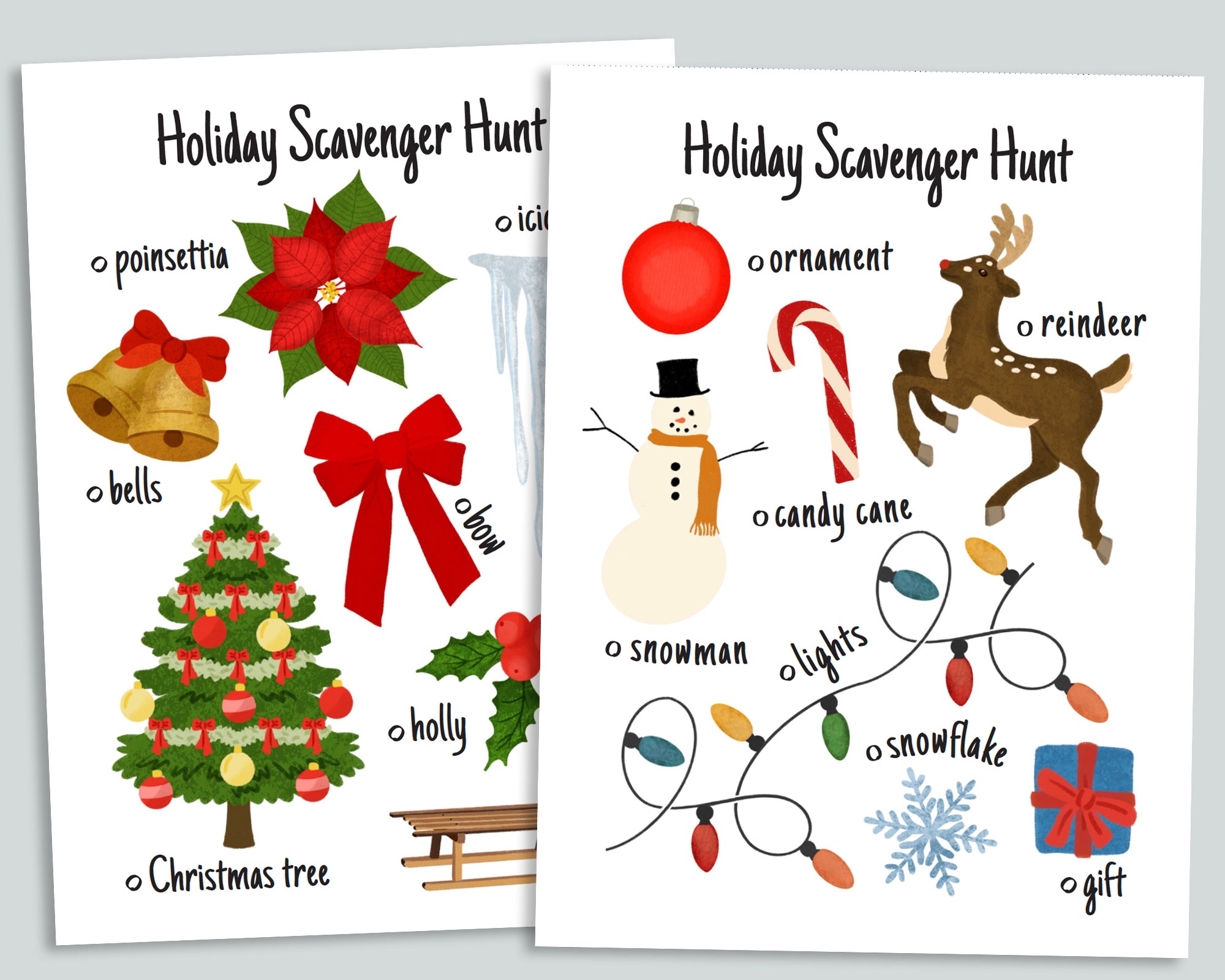 Holiday Scavenger Hunt Cards