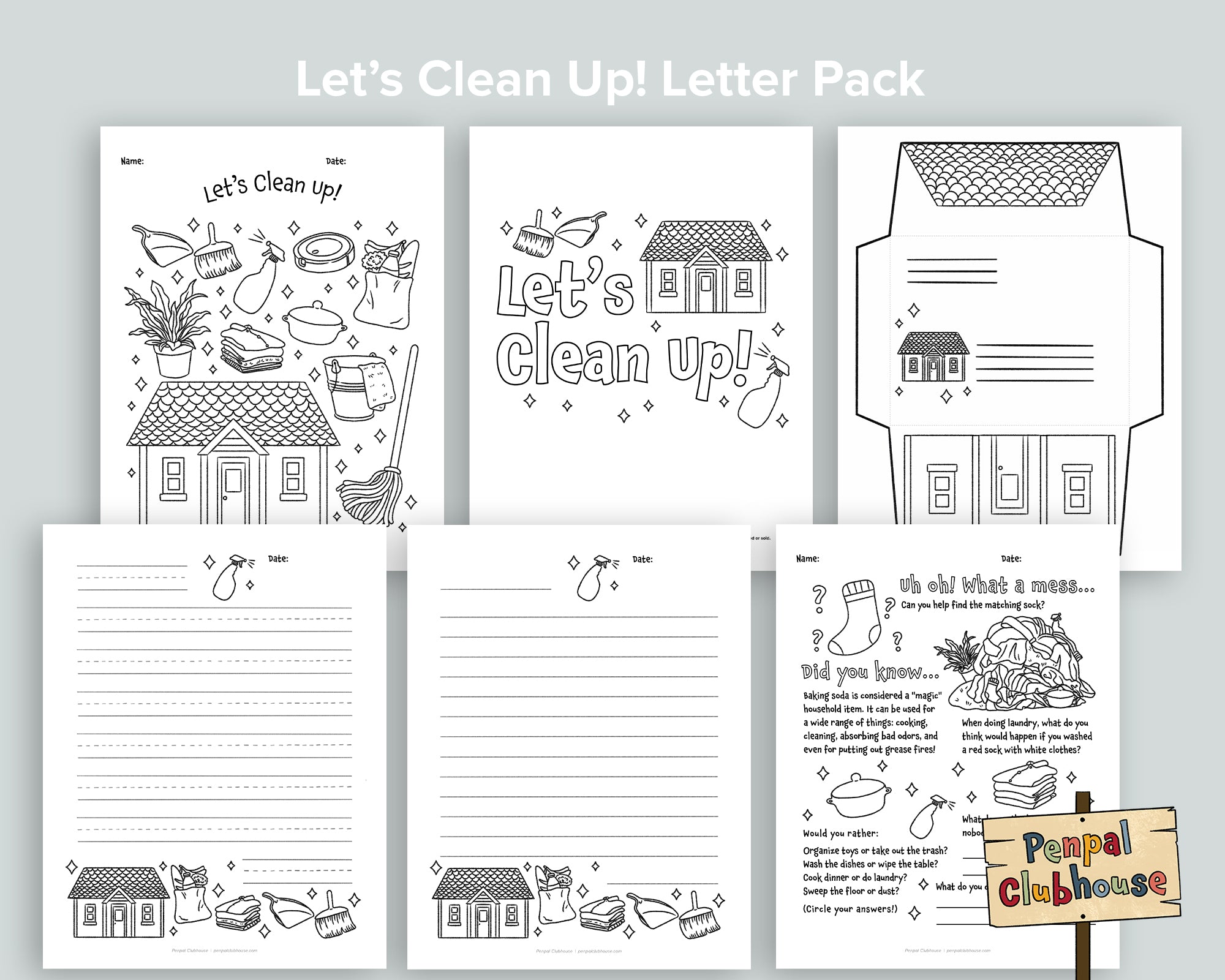 Let's Clean Up Letter Pack