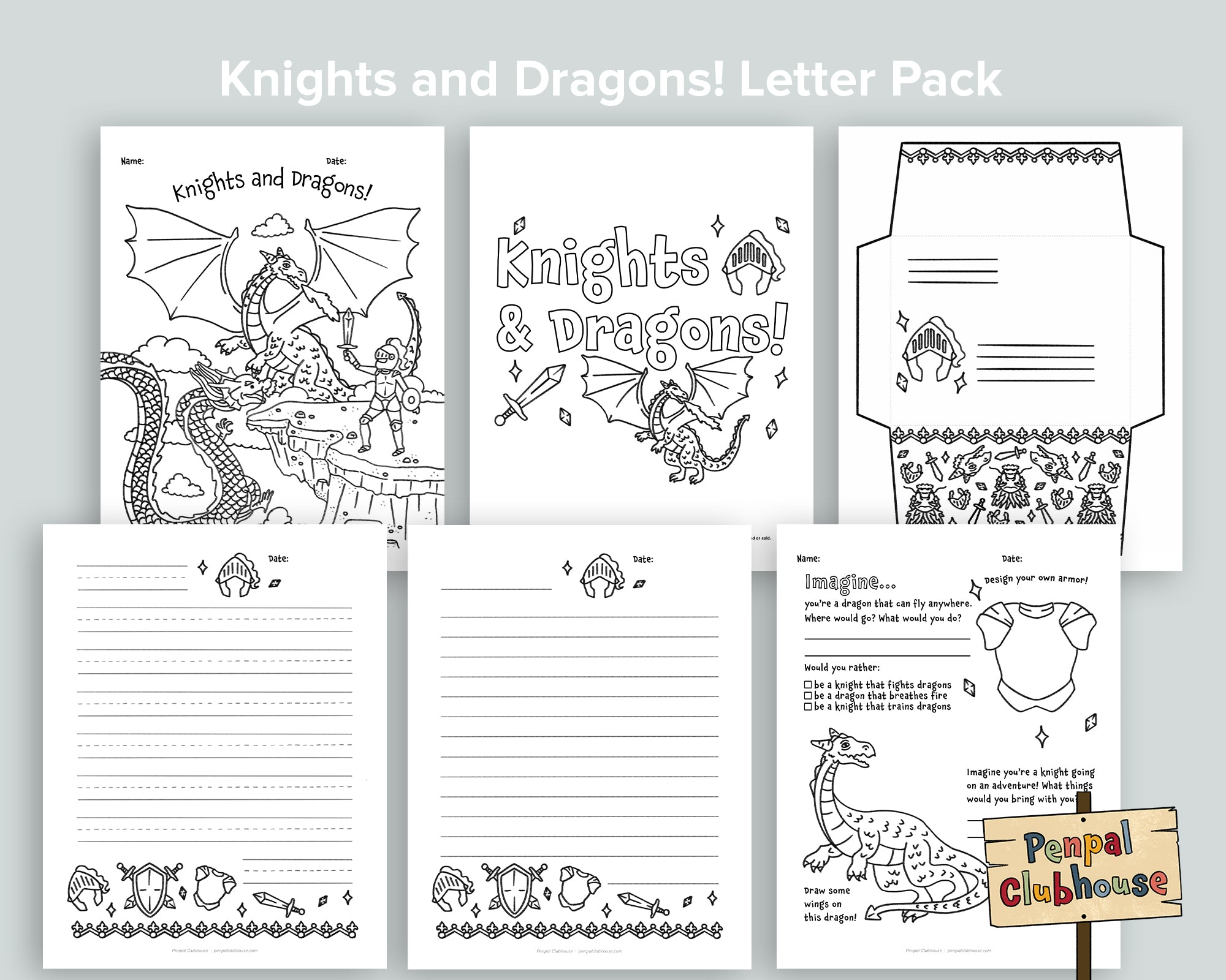 Knights and Dragons Letter Pack