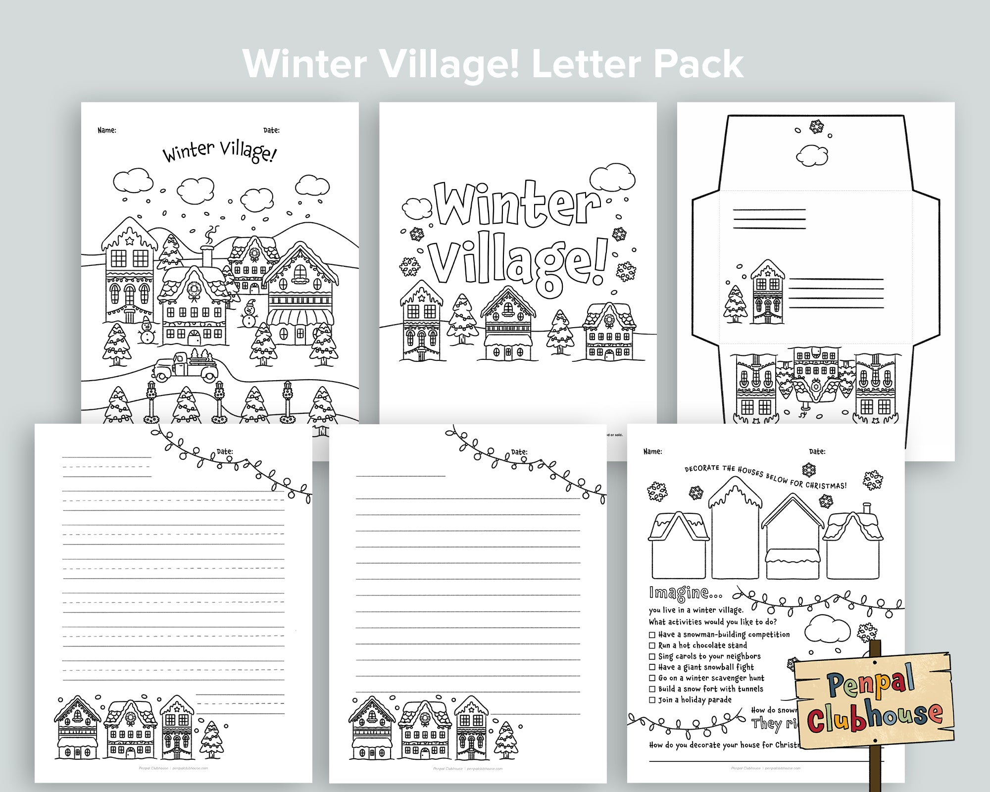 Winter Village Letter Pack