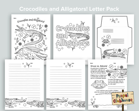 Crocodiles and Alligators Letter Pack