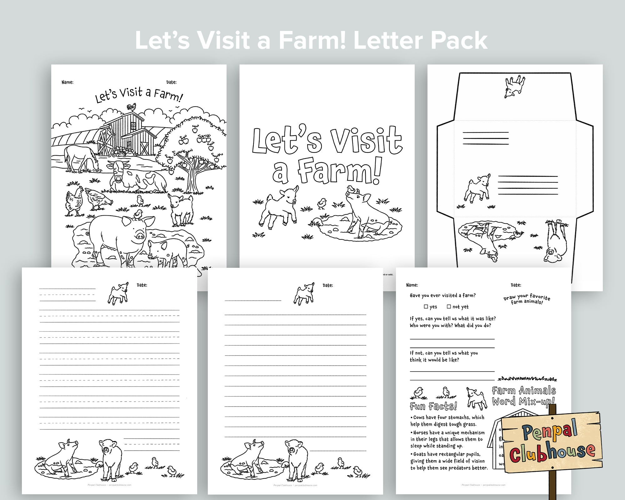 Let's Visit a Farm Letter Pack