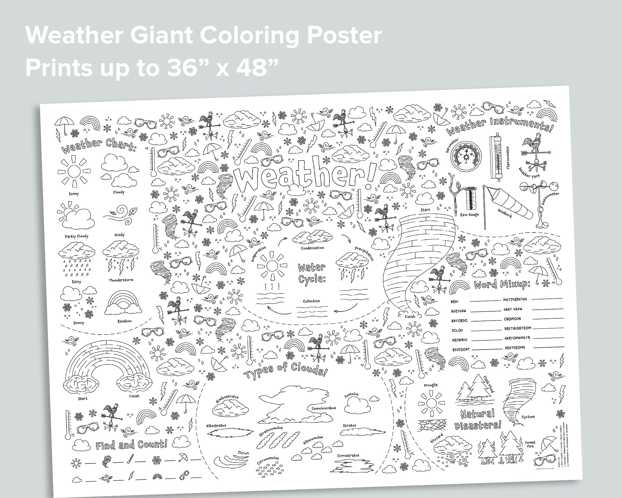 Weather Giant Coloring Poster