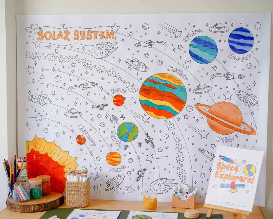 Solar System Giant Coloring Poster