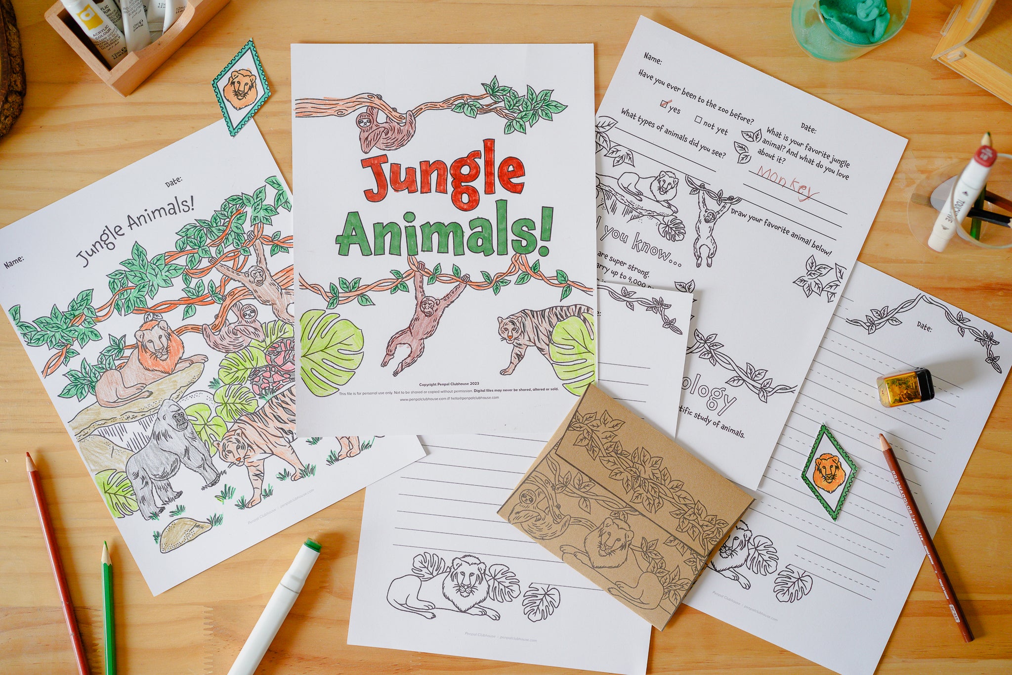 Jungle Animals Letter Pack