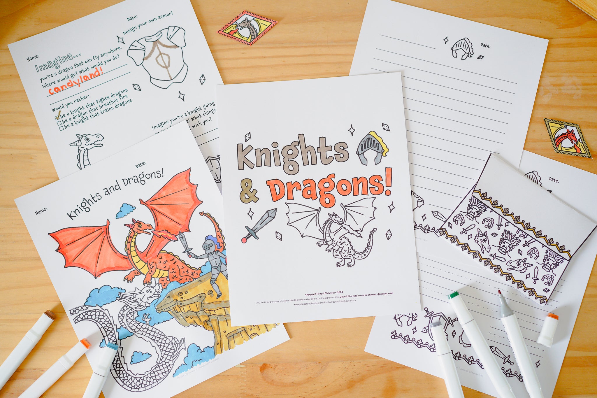 Knights and Dragons Letter Pack