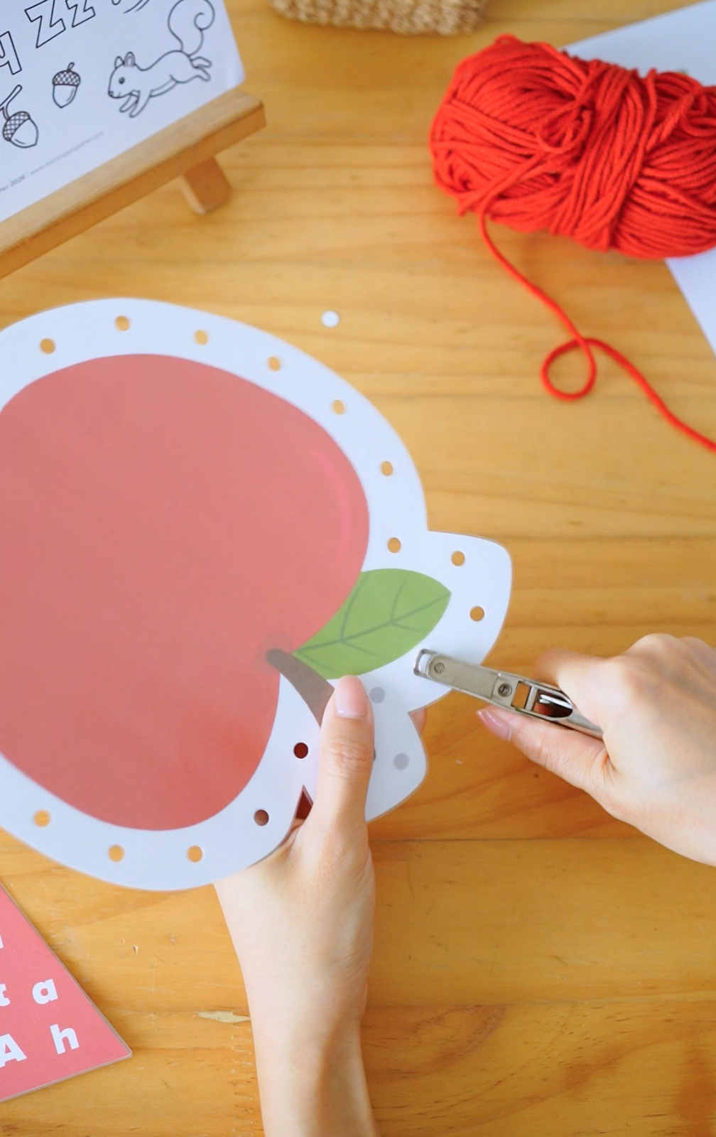 Apple and Acorn Lacing Cards