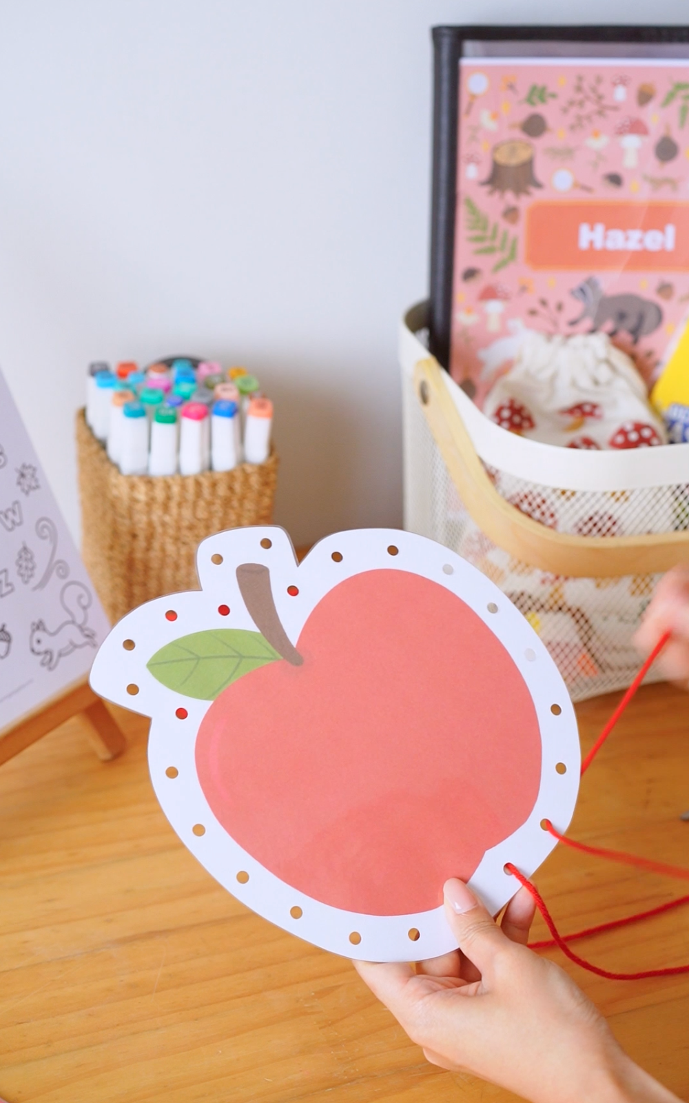 Apple and Acorn Lacing Cards