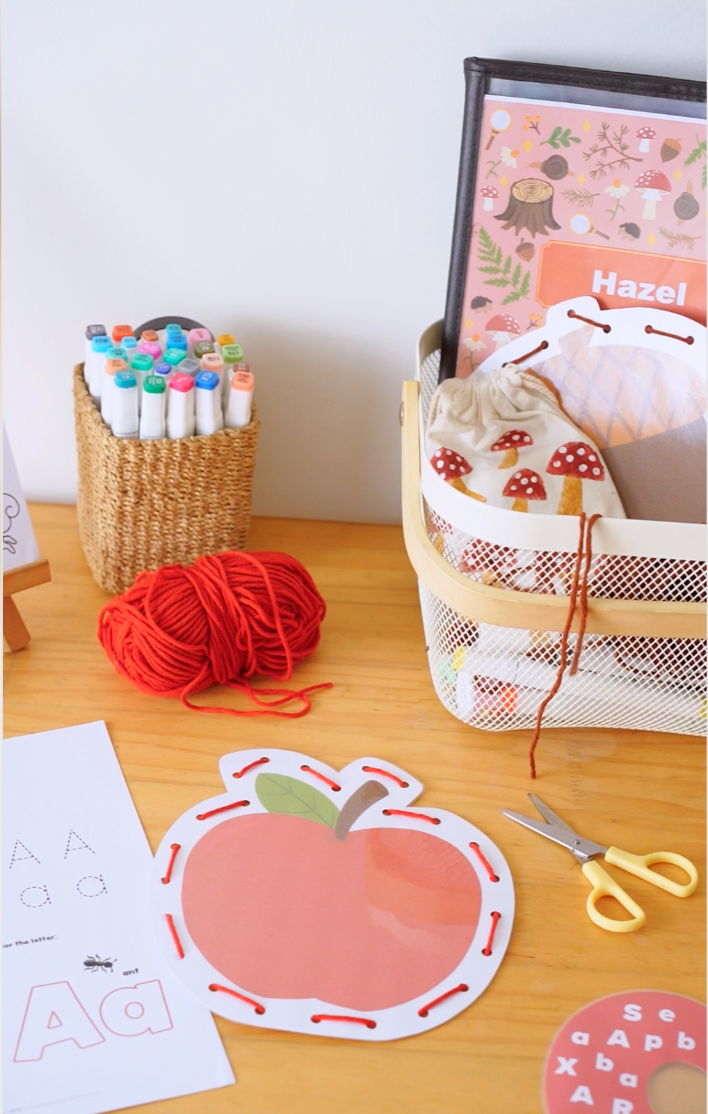 Apple and Acorn Lacing Cards
