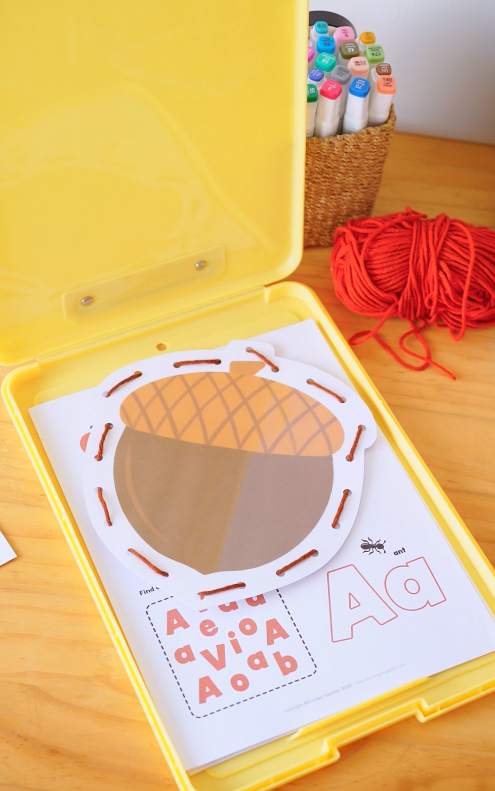 Apple and Acorn Lacing Cards