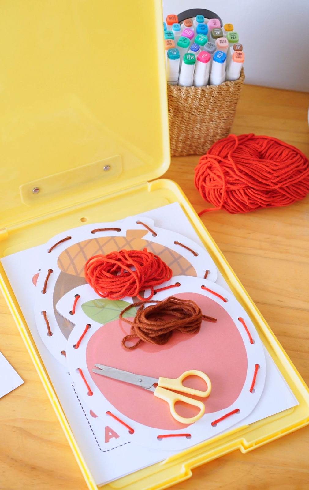 Apple and Acorn Lacing Cards