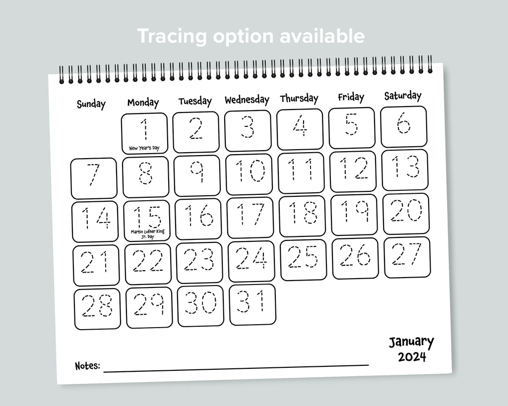 Nature Coloring Calendar
