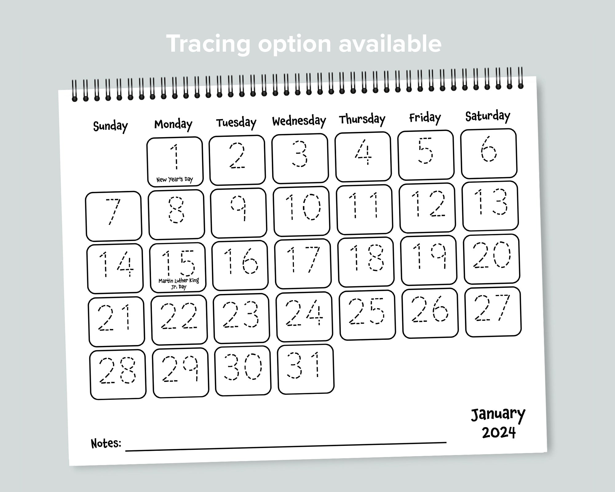 Nature Coloring Calendar