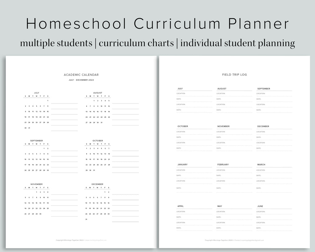 Homeschool Curriculum Planner