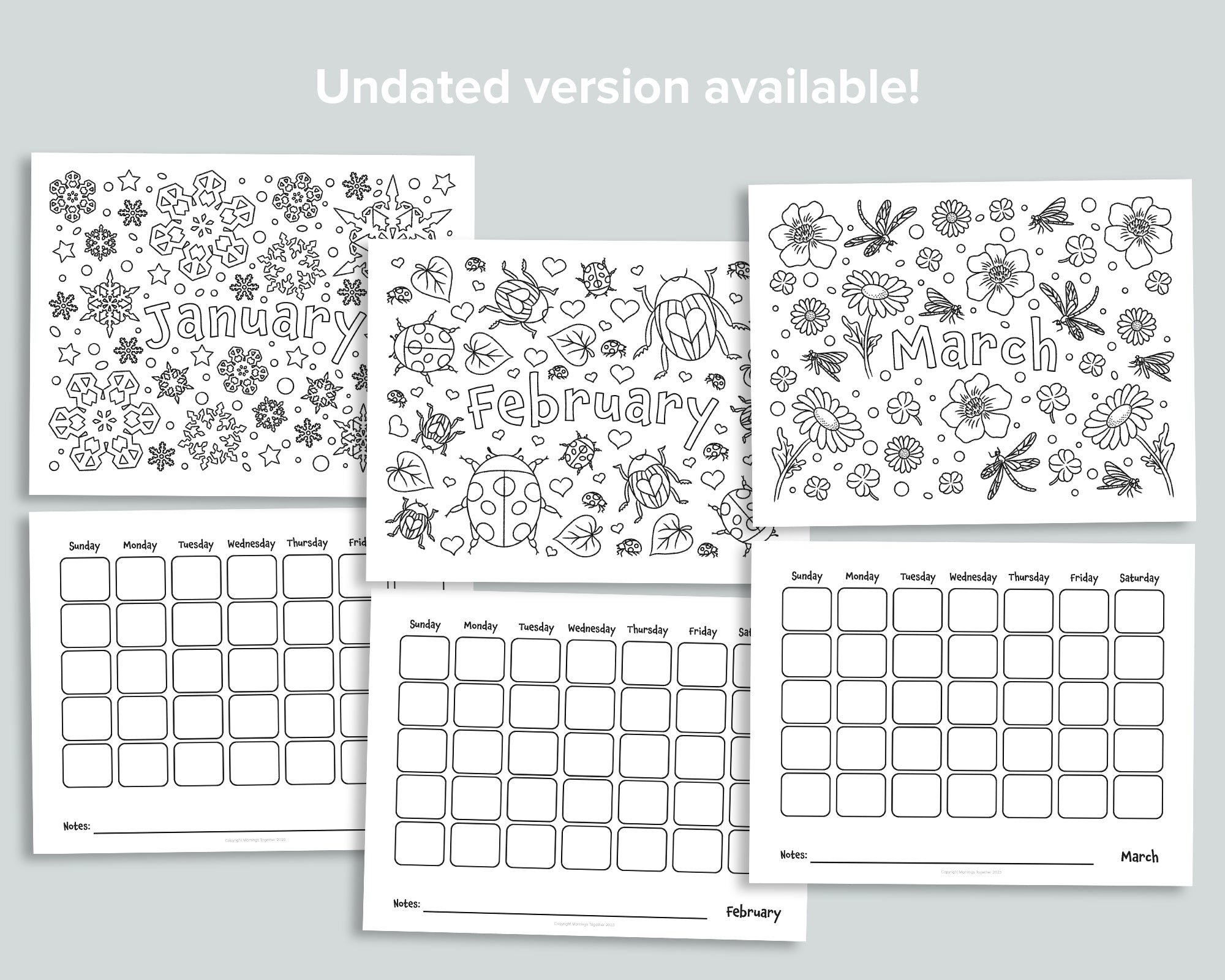 Nature Coloring Calendar