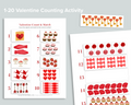 Valentine's Day 1-20 Count and Match Activity