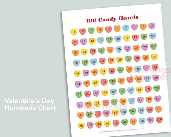 Candy Heart 100 Chart