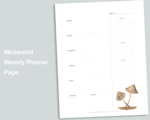 Vintage Mushroom Weekly Planner Page Freebie