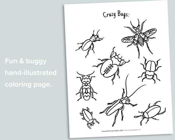 Bugs Coloring Page Freebie