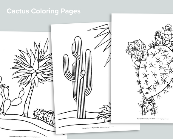 Cactus Coloring Pages Freebie