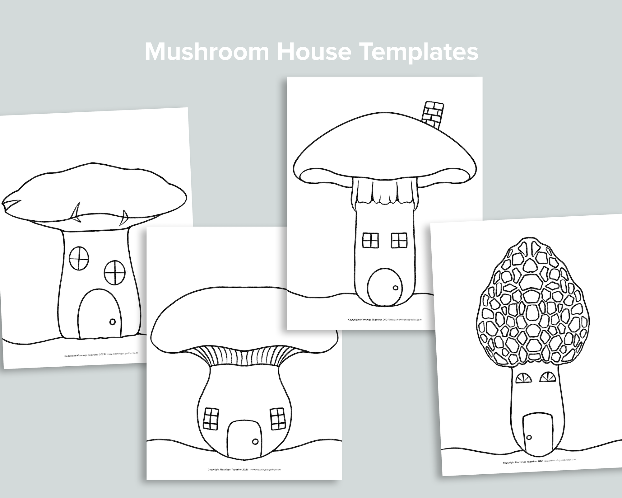 Mushroom House Templates Freebie