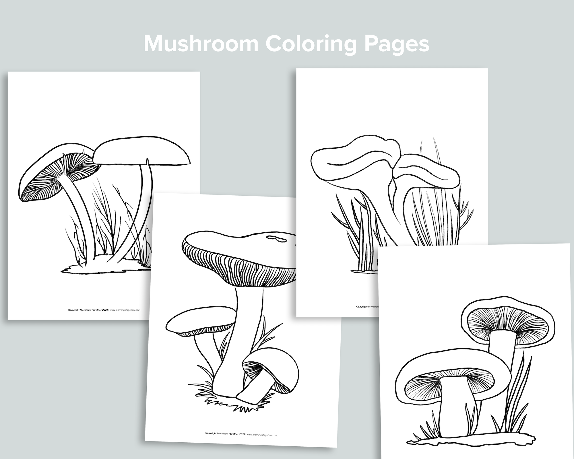 Mushroom Coloring Pages Freebie