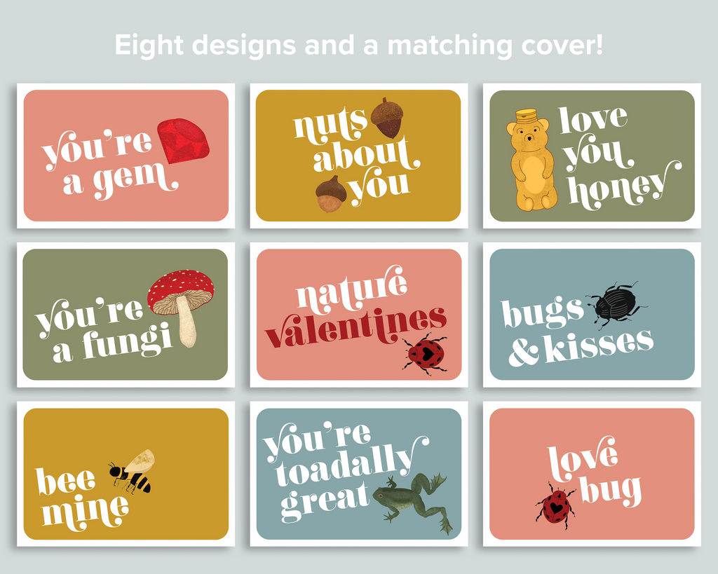 Valentine's Day Printable Nature Postcards
