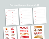 Valentine's Day 1-20 Count and Match Activity