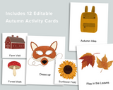 Editable Autumn Activity Cards