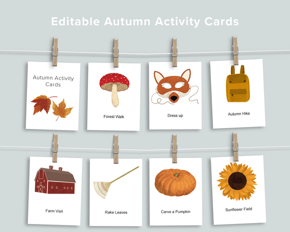 Editable Activity Cards by Season