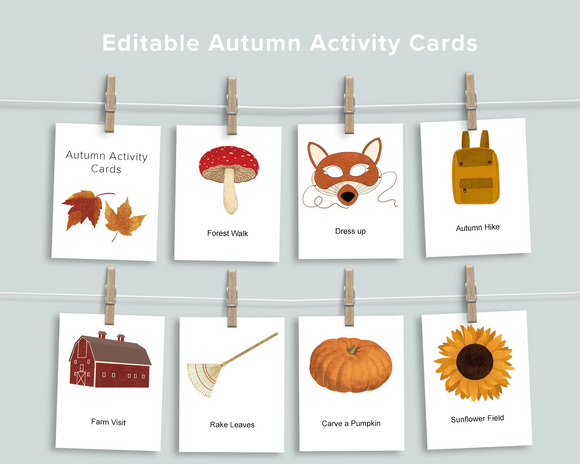 Editable Autumn Activity Cards