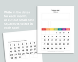 Preschool Calendar Board (Spanish)