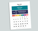 Preschool Calendar Board (Spanish)