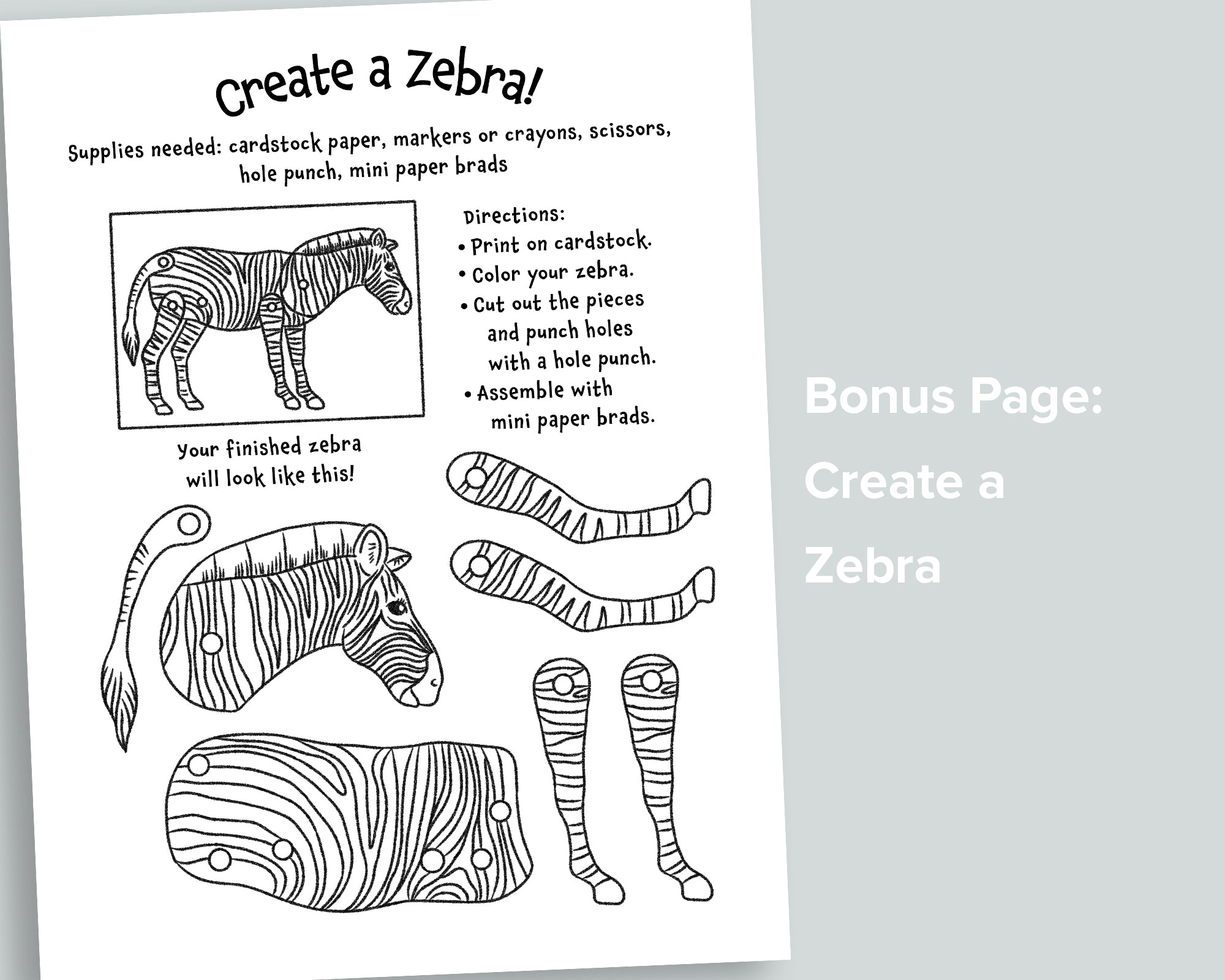 Z is for Zebra Letter Pack