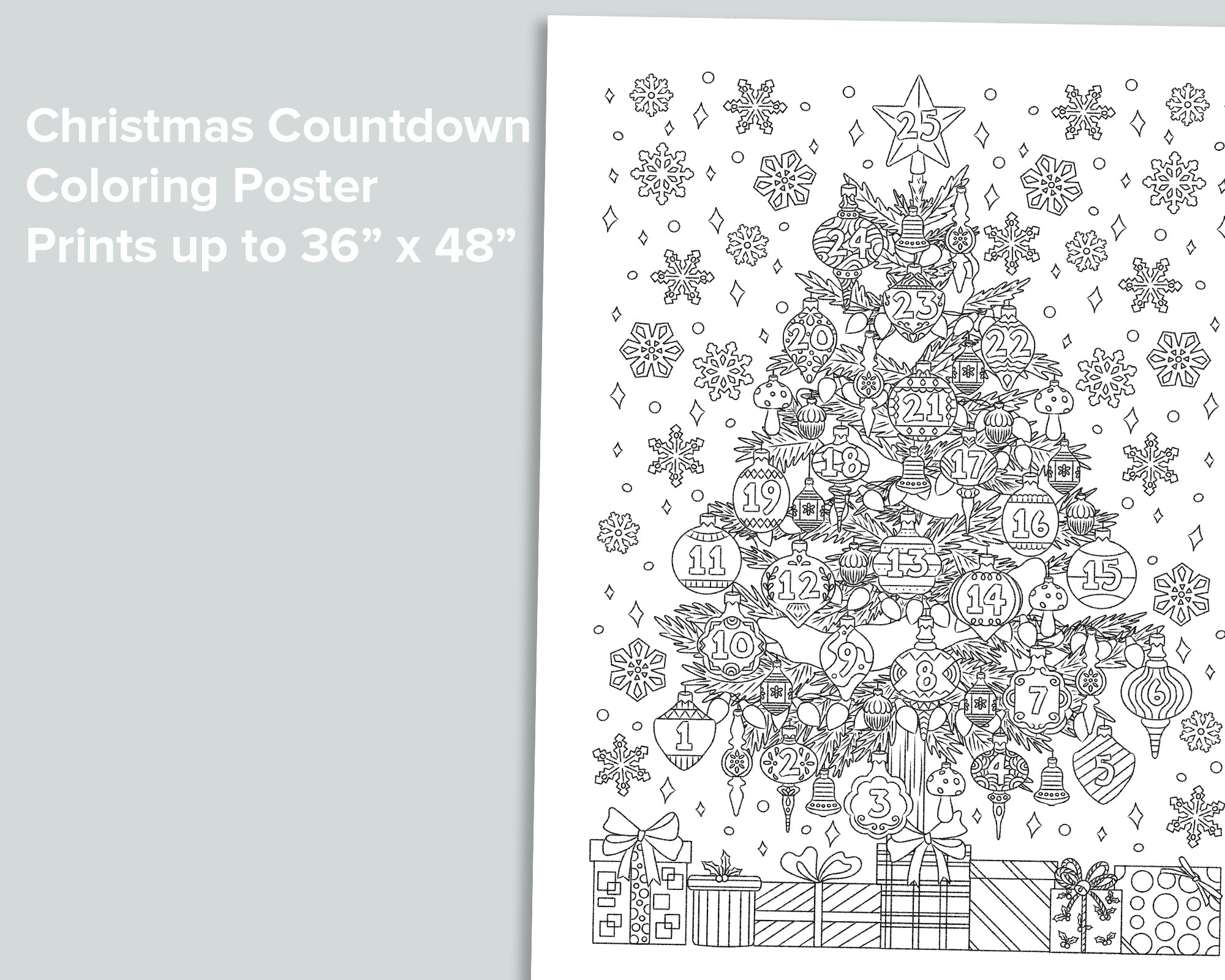 Christmas Countdown Coloring Poster